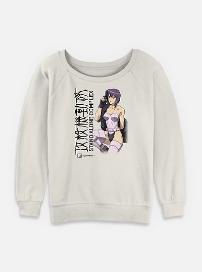 Ghost The Shell Motoko Kusanagi Stand Alone Complex Womens Slouchy Sweatshirt