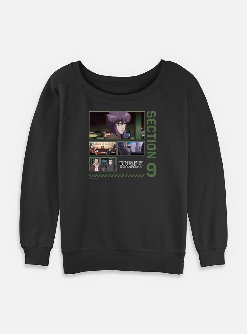 Ghost the Shell Section 9 Collage Womens Slouchy Sweatshirt
