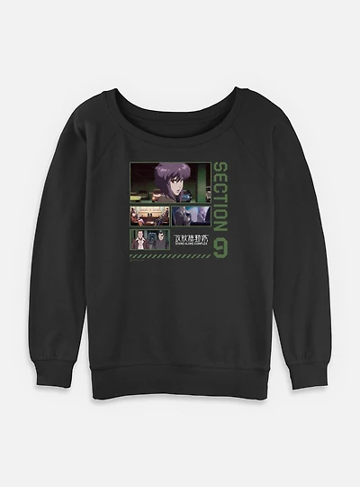 Ghost the Shell Section 9 Collage Womens Slouchy Sweatshirt
