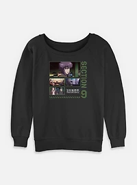 Ghost the Shell Section 9 Collage Womens Slouchy Sweatshirt