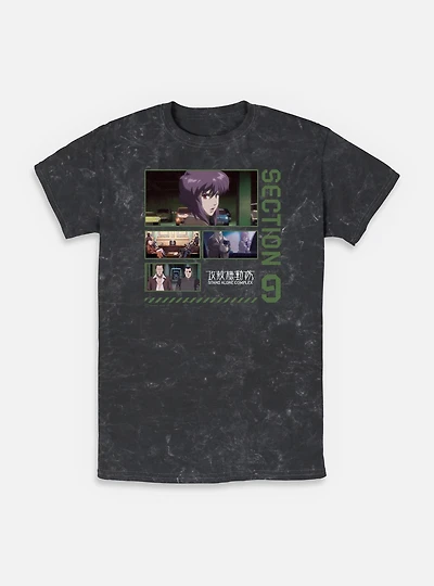 Ghost the Shell Section 9 Collage Mineral Wash T-Shirt