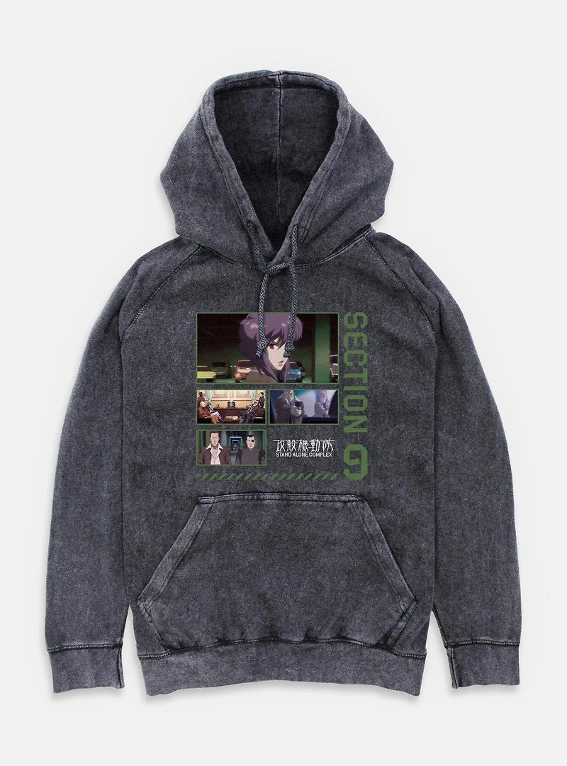 Ghost the Shell Section 9 Collage Mineral Wash Hoodie