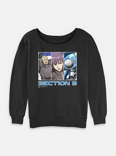 Ghost The Shell Section 9 Team Womens Slouchy Sweatshirt