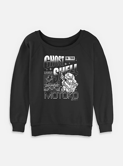 Ghost the Shell Grid Womens Slouchy Sweatshirt