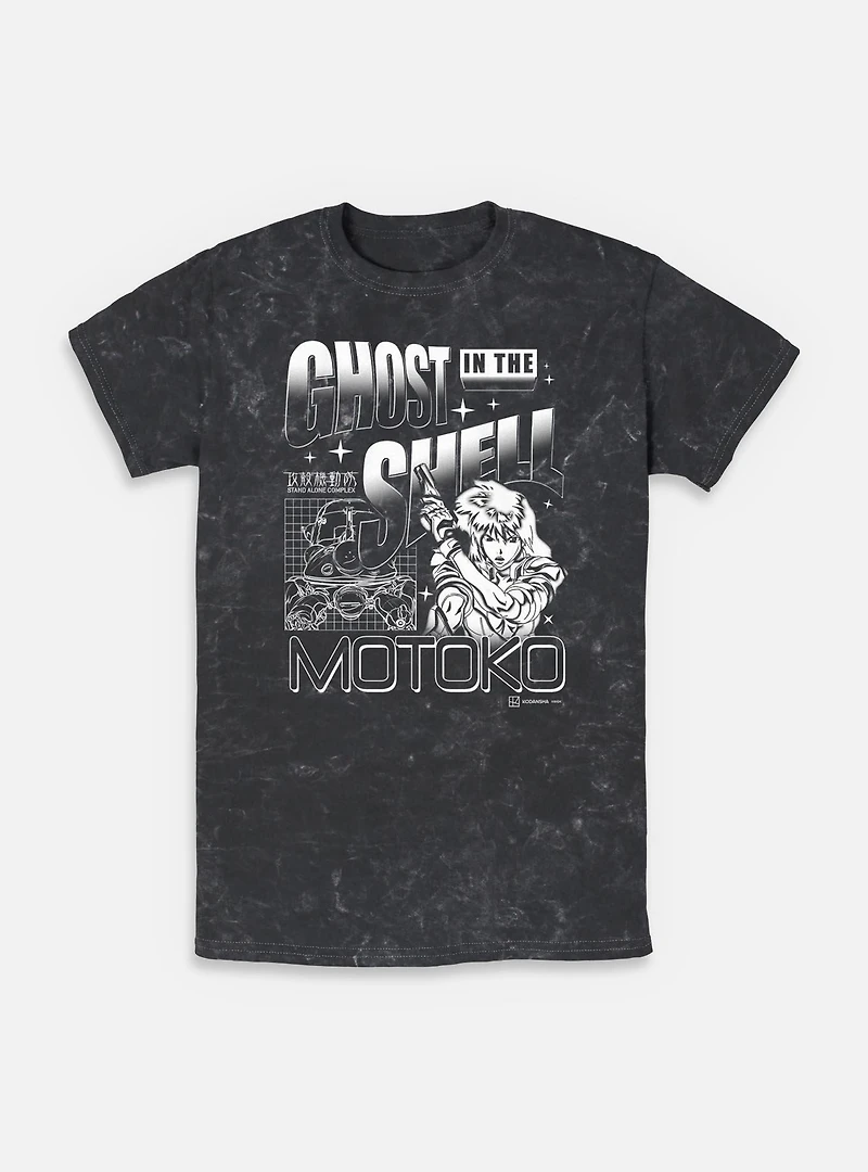 Ghost the Shell Grid Mineral Wash T-Shirt