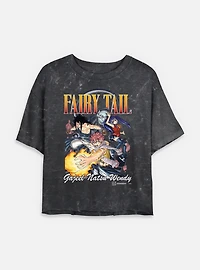 Fairy Tail Group Mineral Wash Womens Crop T-Shirt