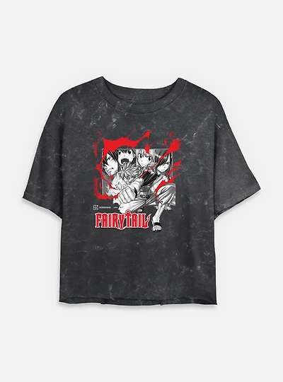 Fairy Tail Blaze Mineral Wash Womens Crop T-Shirt