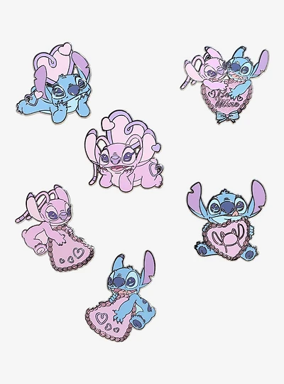 Loungefly Disney Lilo & Stitch Angel & Stitch Hearts Blind Box Enamel Pin