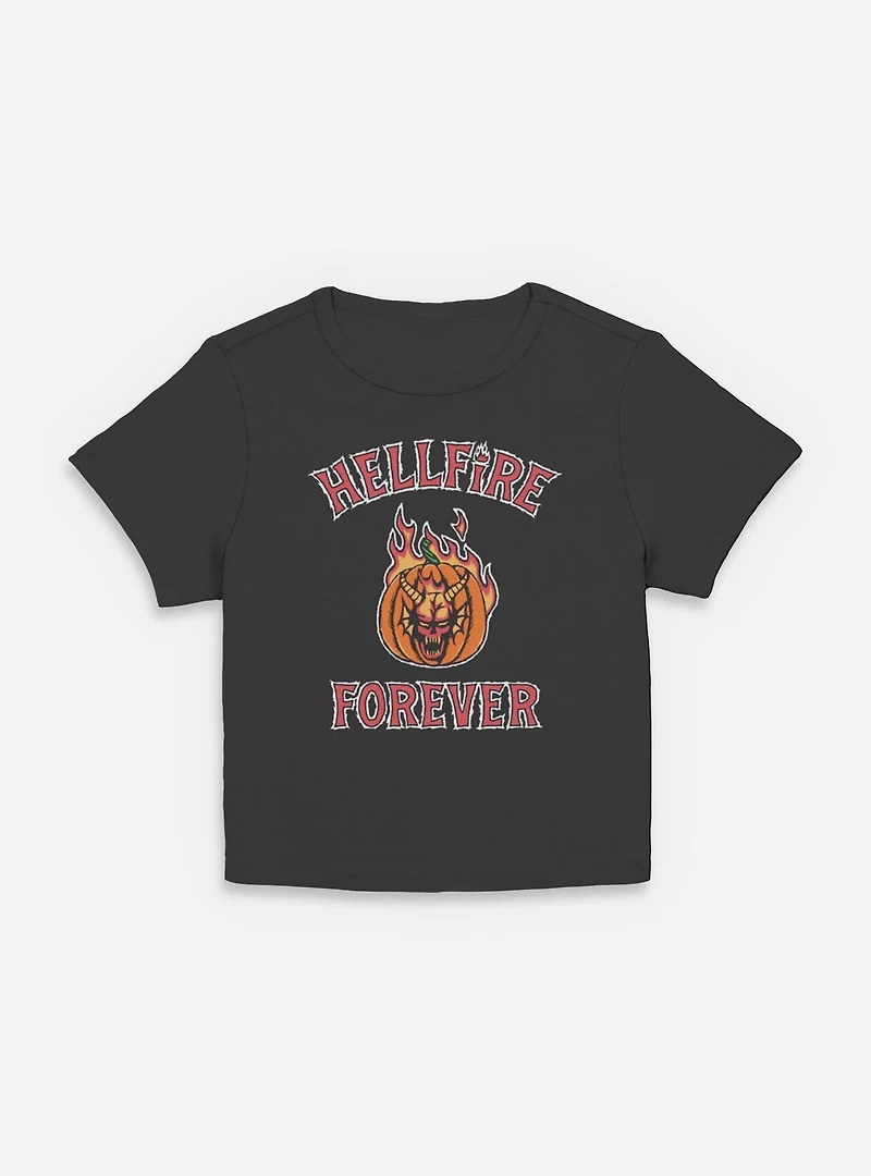 Stranger Things Hellfire Forever Pumpkin Womens Baby T-Shirt
