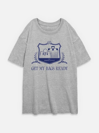 The White Lotus Get My Bags Ready Womens Oversized T-Shirt