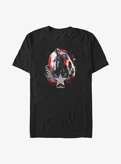 Captain America: Brave New World Paint Over Shield Big & Tall T-Shirt