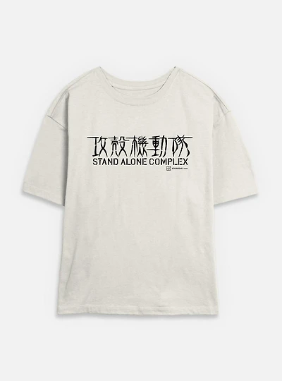 Ghost the Shell Stand Alone Complex Logo Womens Skimmer T-Shirt