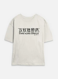 Ghost the Shell Stand Alone Complex Logo Womens Skimmer T-Shirt