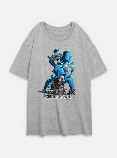 Ghost the Shell Motoko With Tachikomas Womens Oversized T-Shirt