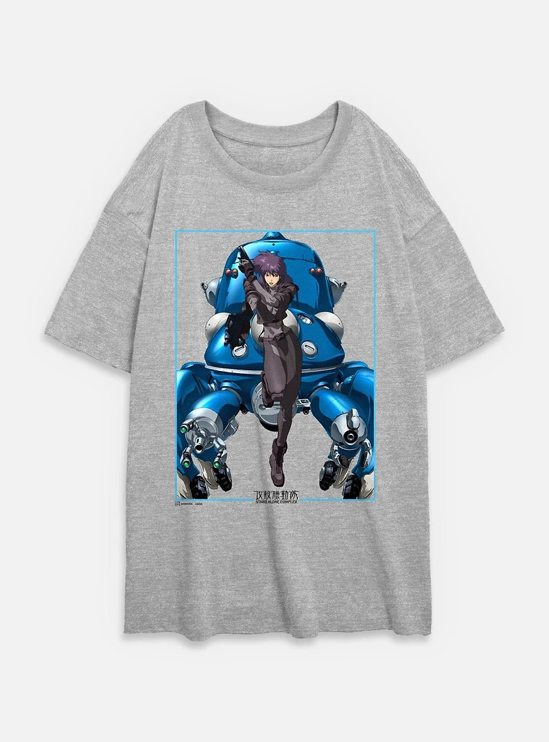 Ghost the Shell Motoko Guns Tachikomas Womens Oversized T-Shirt