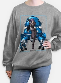 Ghost the Shell Motoko Guns Tachikomas Womens Oversized Sweatshirt