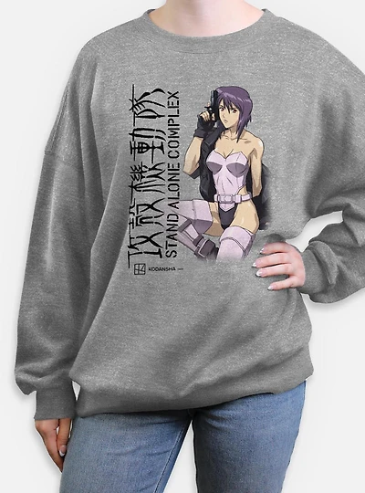 Ghost The Shell Motoko Kusanagi Stand Alone Complex Womens Oversized Sweatshirt