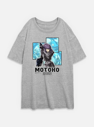 Ghost the Shell Box Layered Womens Oversized T-Shirt