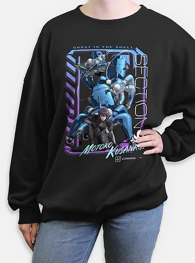 Ghost the Shell Digi Framed Womens Oversized Sweatshirt