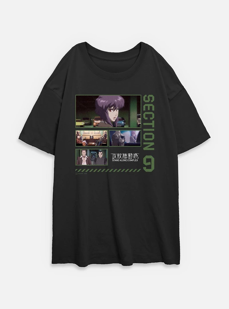 Ghost the Shell Section 9 Collage Womens Oversized T-Shirt