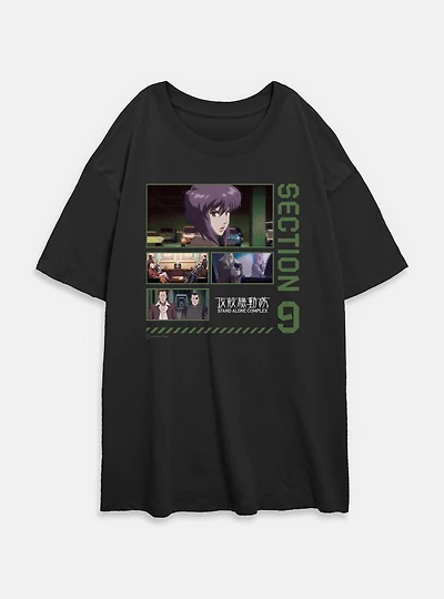 Ghost the Shell Section 9 Collage Womens Oversized T-Shirt