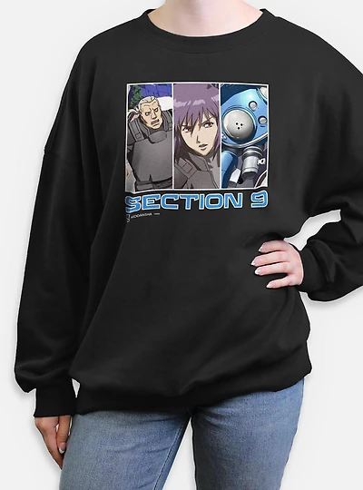 Ghost The Shell Section 9 Team Womens Oversized Sweatshirt