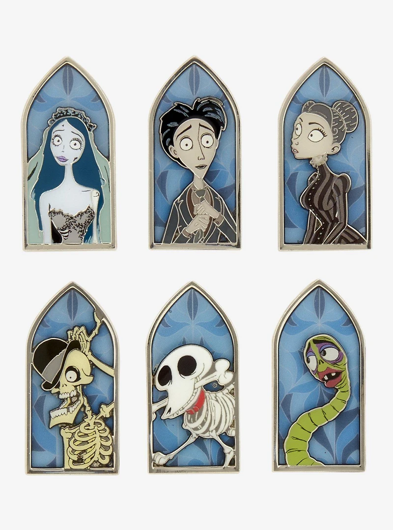 Corpse Bride Characters Stained Glass Window Blind Box Enamel Pin