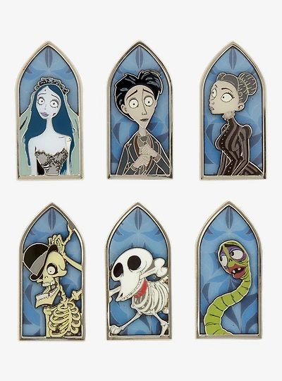 Corpse Bride Characters Stained Glass Window Blind Box Enamel Pin