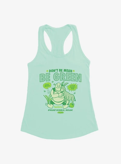 Shrek Don't Be Mean Green Womens Tank Top