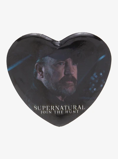 Supernatural Bobby Heart Button Pin