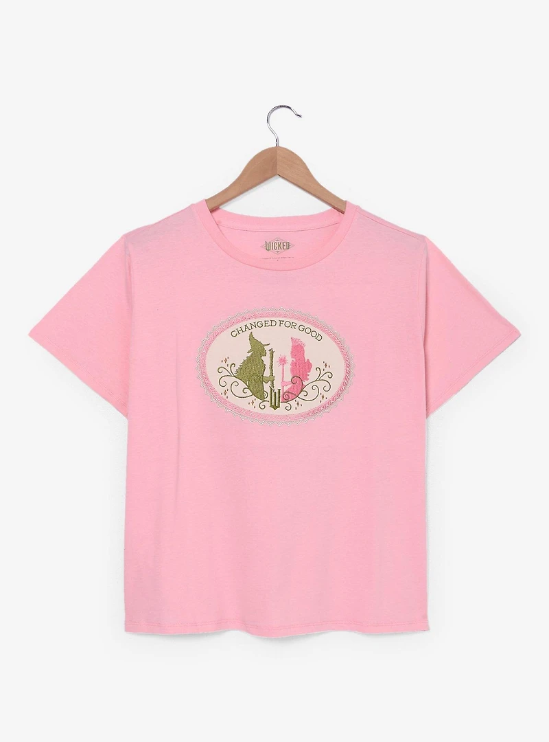Wicked Elphaba & Glinda Embroidered Women's Plus T-Shirt - BoxLunch Exclusive