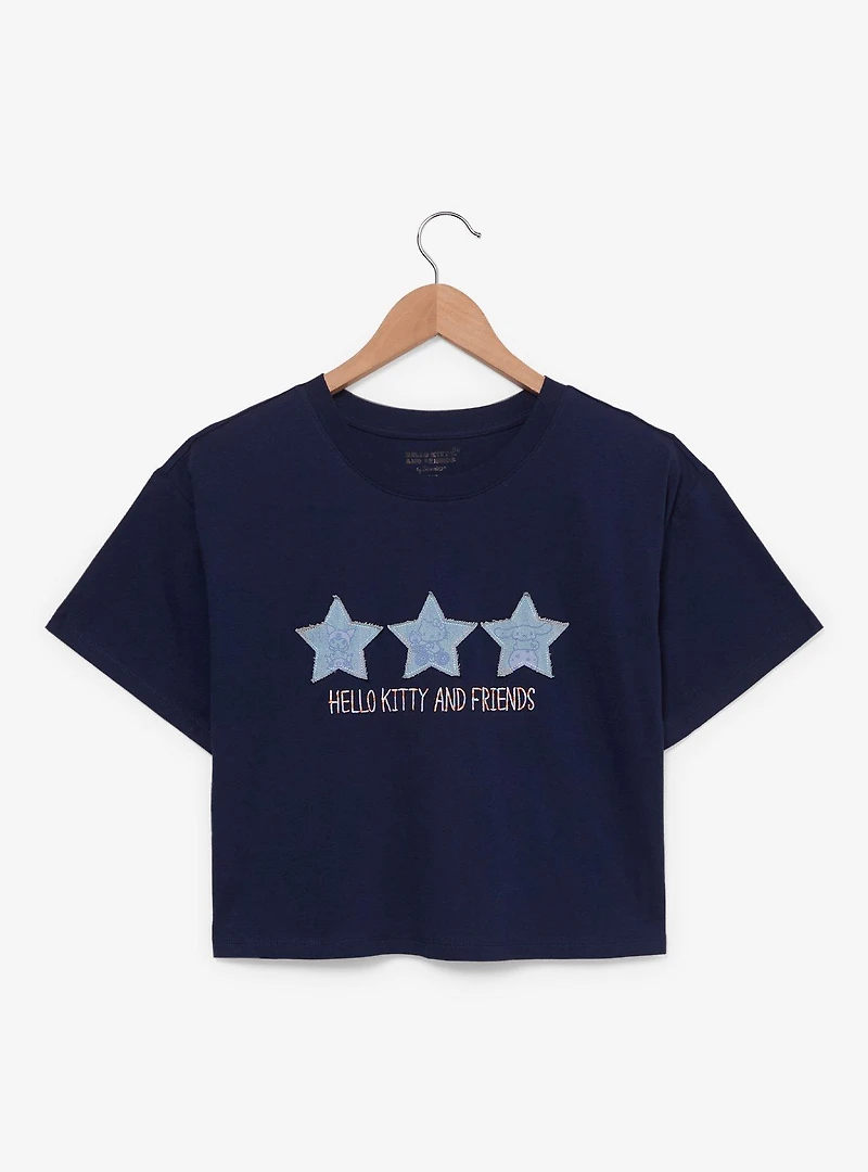 Sanrio Hello Kitty and Friends Denim Stars Women's Cropped T-Shirt - BoxLunch Exclusive