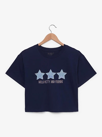 Sanrio Hello Kitty and Friends Denim Stars Women's Cropped T-Shirt - BoxLunch Exclusive