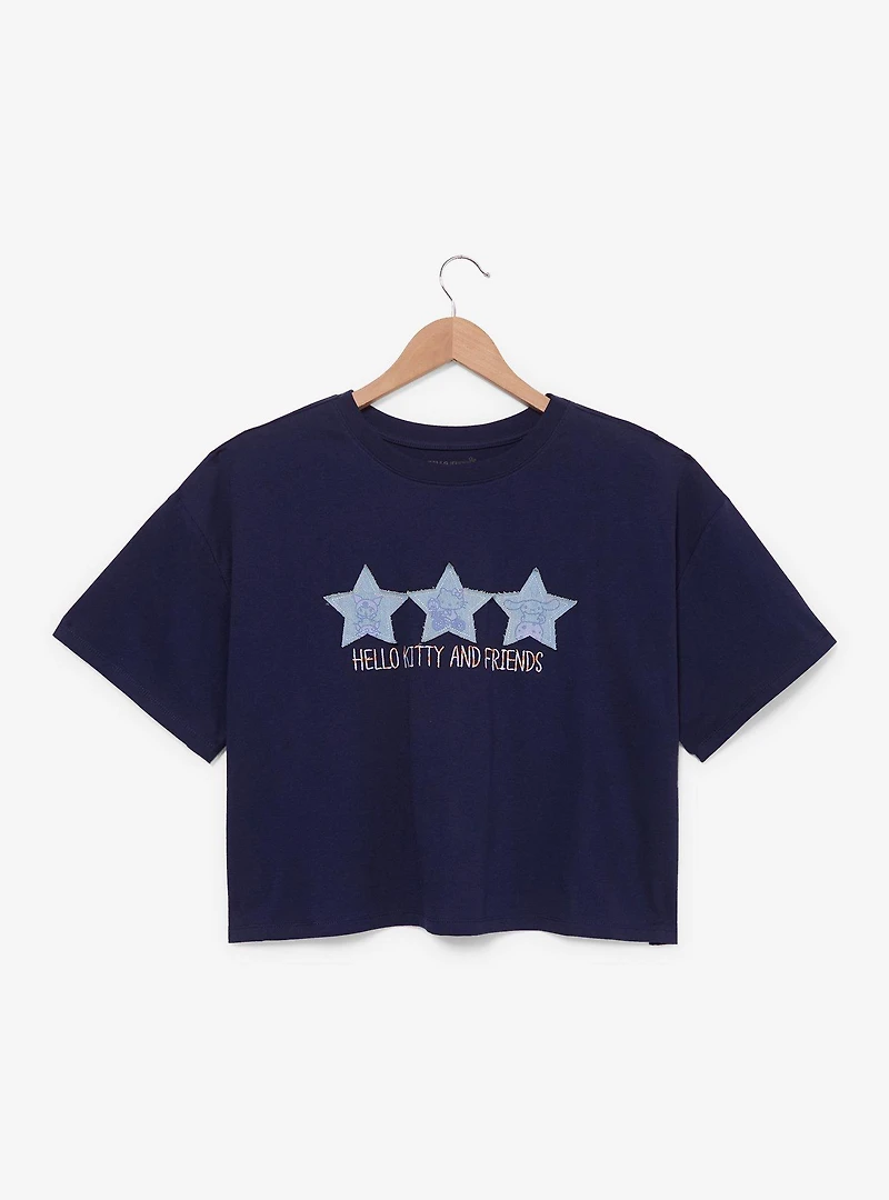 Sanrio Hello Kitty and Friends Denim Stars Women's Plus Cropped T-Shirt - BoxLunch Exclusive