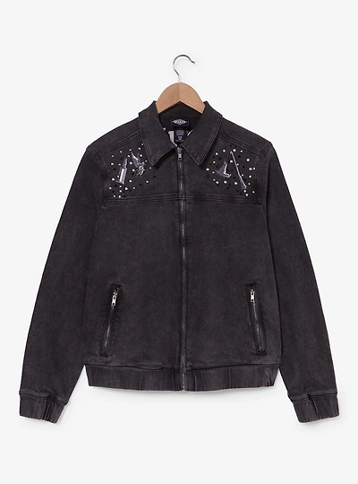 Wicked Elphaba Icons Rhinestone Women's Black Denim Jacket — BoxLunch Exclusive