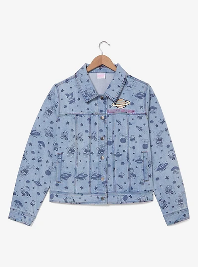 Sanrio Hello Kitty and Friends Space Allover Print Women's Plus Denim Jacket - BoxLunch Exclusive