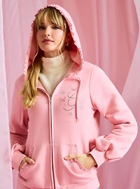 Wicked Glinda Rhinestone Ruffle Women's Zippered Hoodie - BoxLunch Exclusive