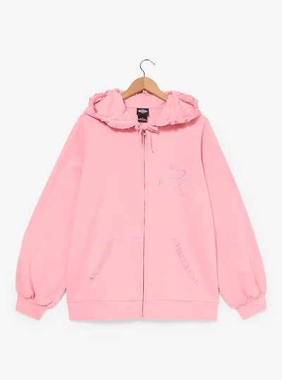 Wicked Glinda Rhinestone Ruffle Women's Plus Zippered Hoodie - BoxLunch Exclusive