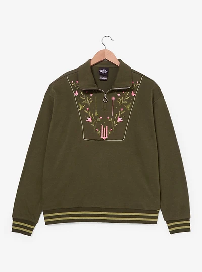 Wicked Embroidered Icons Women's Plus Quarter Zip Crewneck - BoxLunch Exclusive