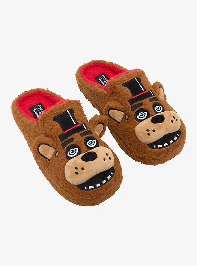 Five Nights at Freddy's Fuzzy Freddy Fazbear Men's Slippers - BoxLunch Exclusive