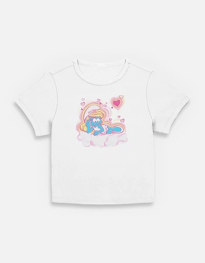 The Smurfs Airbrush Hearts Womens Baby T-Shirt