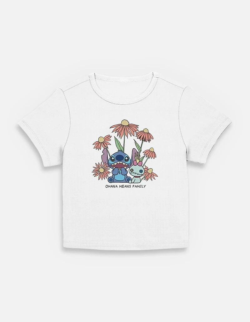 Disney Lilo & Stitch Chibi Floral Womens Baby T-Shirt
