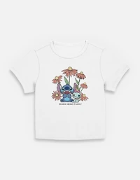 Disney Lilo & Stitch Chibi Floral Womens Baby T-Shirt
