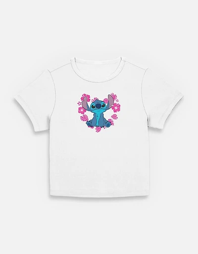 Disney Lilo & Stitch Flower Heart Womens Baby T-Shirt