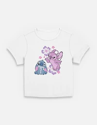Disney Lilo & Stitch With Angel Hibiscus Womens Baby T-Shirt