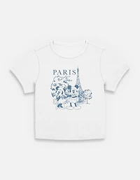 Disney Mickey Mouse & Minnie Couple Drawing Paris Womens Baby T-Shirt