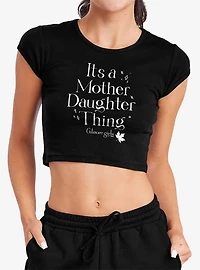 Gilmore Girls It's A Mother Daughter Thing Cap Sleeve Baby Rib Women's Crop Top