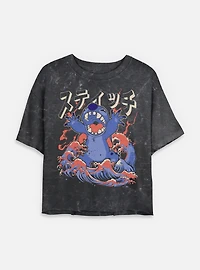 Disney Lilo & Stitch Kaiju Womens Mineral wash Crop T-Shirt BoxLunch Exclusive