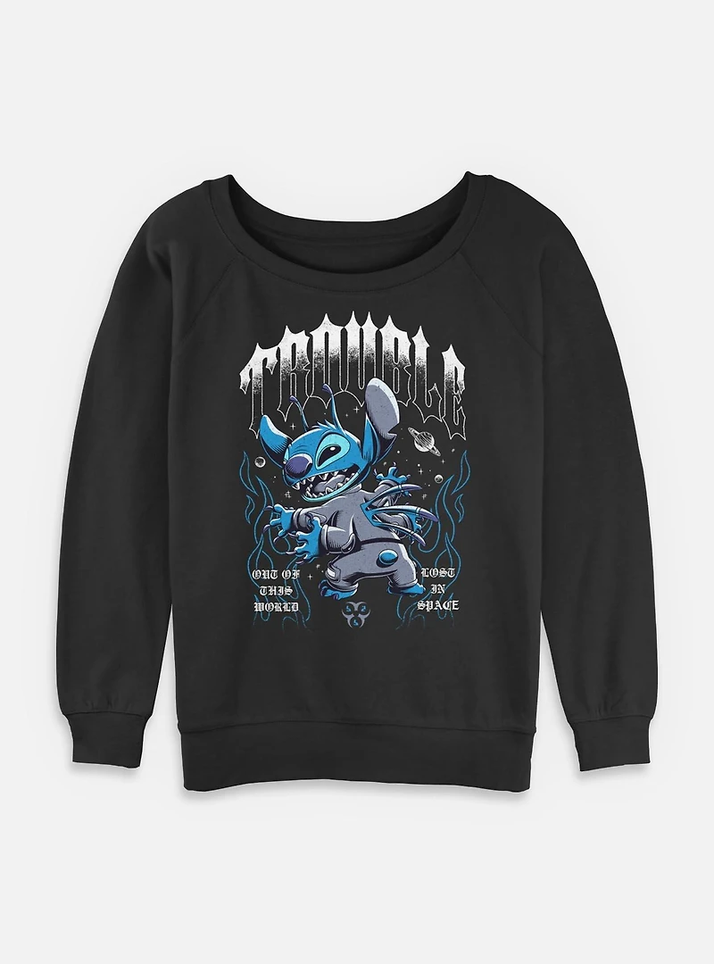 Disney Lilo & Stitch Cosmic Trouble Womens Slouchy Sweatshirt BoxLunch Exclusive