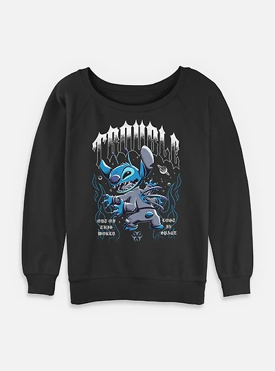 Disney Lilo & Stitch Cosmic Trouble Womens Slouchy Sweatshirt BoxLunch Exclusive